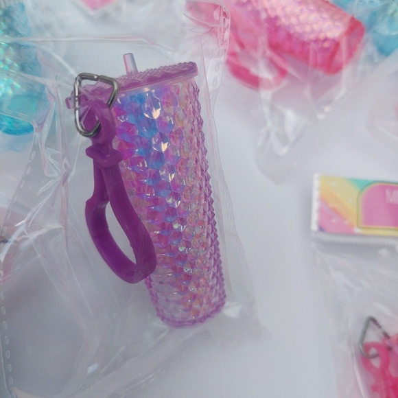 Colorful Party Cup Set (10) Tumbler KEYCHAINS Party Favors. (Bag D) - Picture 5 of 5